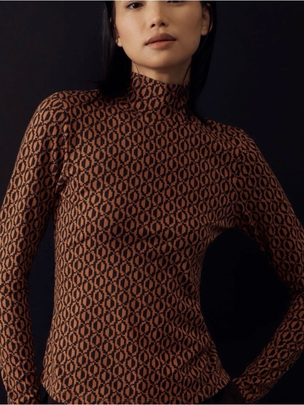 Anthropologie Maeve Printed Turtleneck
